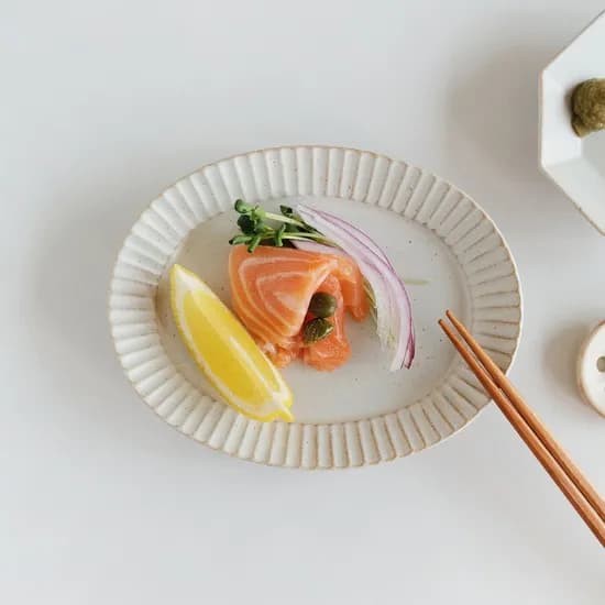 플리츠 오발 플레이트 / 앞접시 반찬 디저트 그릇