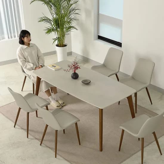 리브 세라믹 식탁 6인용 테이블 포세린 상판 그레이 1800
