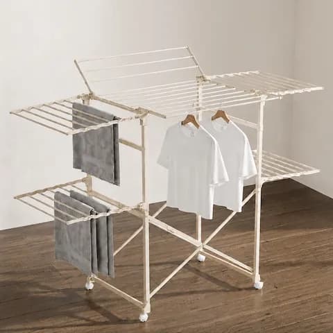 2단 특대형 이동식 타워형 접이식 수건 이불건조대 튼튼한 빨래 건조대 확장형