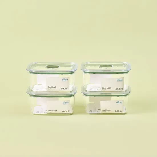 지니락 올트라이탄 밀폐용기 직사각 800ml 4개