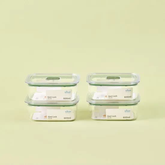 지니락 올트라이탄 밀폐용기 직사각 600ml 4개