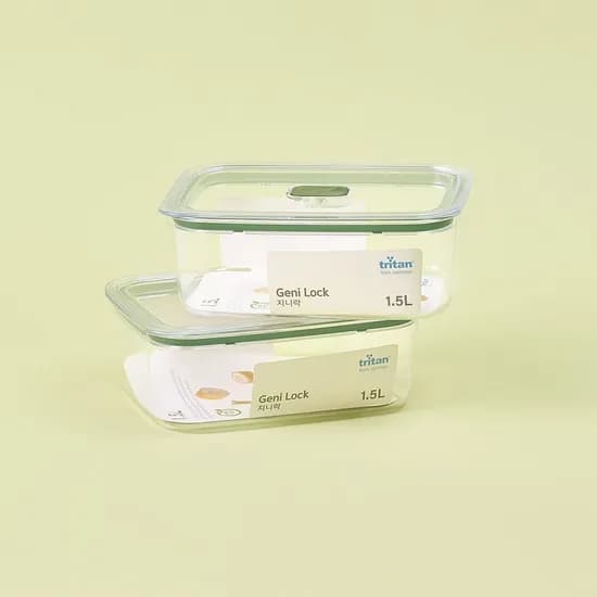 지니락 올트라이탄 밀폐용기 직사각 1.5L 1+1
