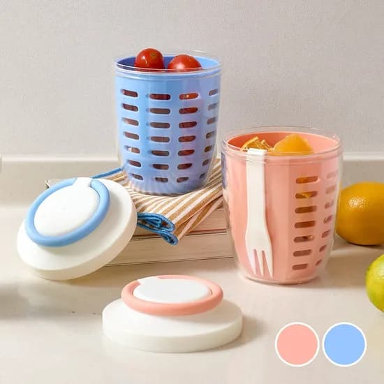 휴대하기 편리한 핸들형 과일야채컵 650ml 3 color