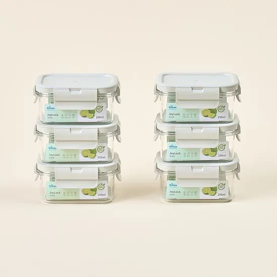 조이락 트라이탄 밀폐용기 직사각 210ml 6개
