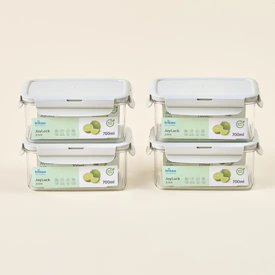조이락 트라이탄 밀폐용기 직사각 700ml 4개