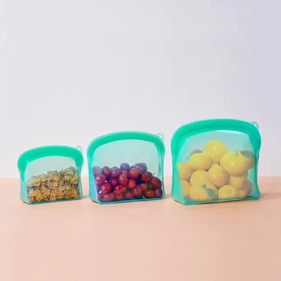 실리콘지퍼백 푸드백3P 600ml+1200ml+2000ml 보관용기