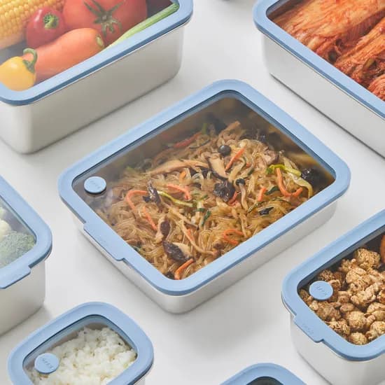 304 무연마 스텐 진공보관 반찬통 세트 (6종세트/레인지/모든열원 가능)
