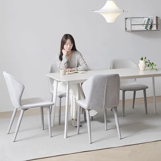 쿠폰가 279,900원/레온 6인용 테이블 포세린 세라믹 식탁세트 1800 (의자4/6)