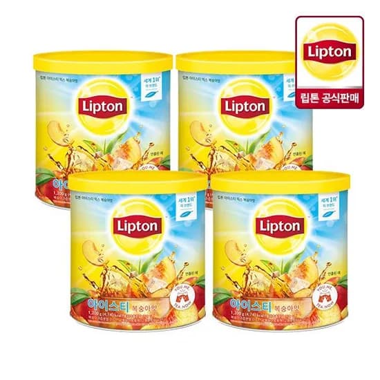 립톤 아이스티 믹스 복숭아맛 1.2kg 4개