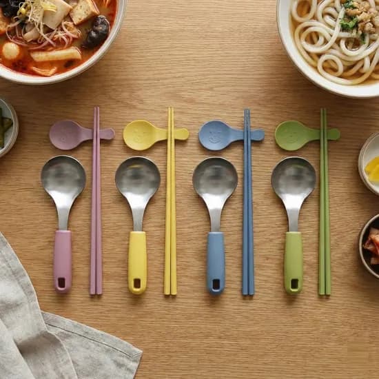 컬러핏 마라탕 라면 수저 세트 4color 미니국자 젓가락 받침