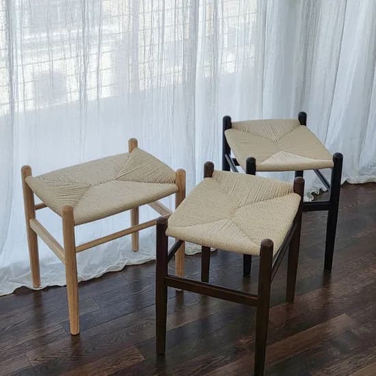 라탄스툴 고무나무 원목의자 인테리어 카페의자 화장대 의자 73,900원