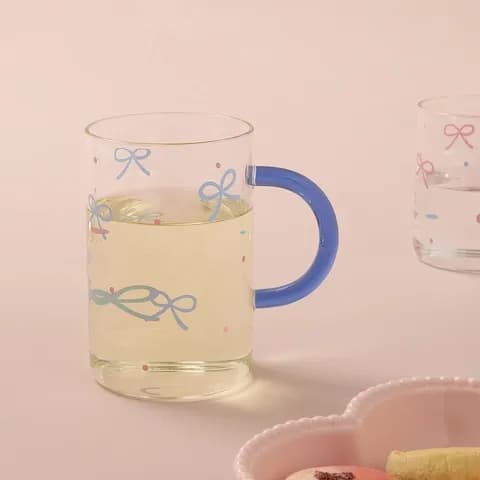 러브소르베 동글 블루핸들 내열유리컵 600ml 9,900원