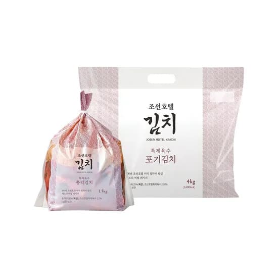 조선호텔 특제육수 포기김치 4kg + 총각김치 1.5kg 세트 맛 조선호텔 특제육수 포기김치 4kg + 총각김치 1.5kg 세트 맛