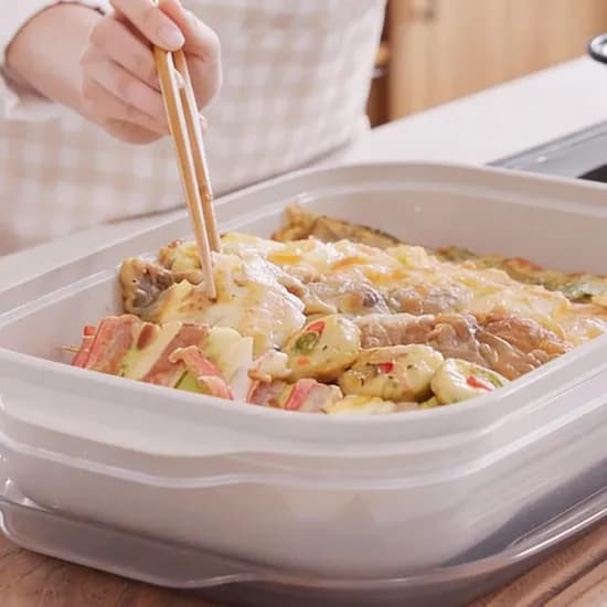 명절음식 전 보관용기 3.7L + 6L + 쟁반, 1세트
