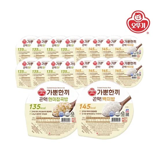 가뿐한끼 곤약백미밥 130g*9개+가뿐한끼 곤약현미잡곡밥 130g*9개