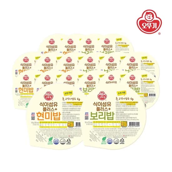 오뚜기밥 식이섬유플러스 현미밥 130g*9개+식이섬유플러스 보리밥 130g*9개