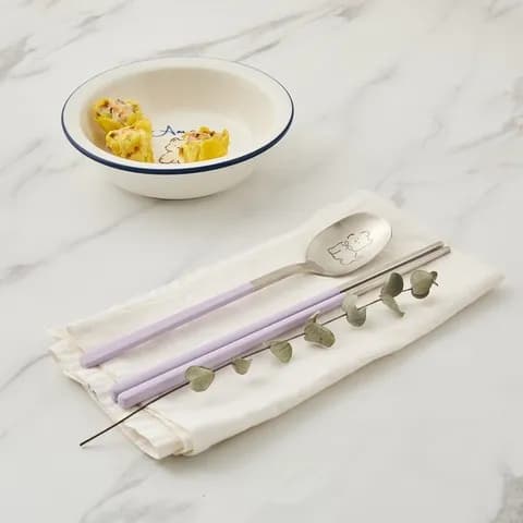 퍼니컬러 두부 수저 세트 퍼플 9,900원