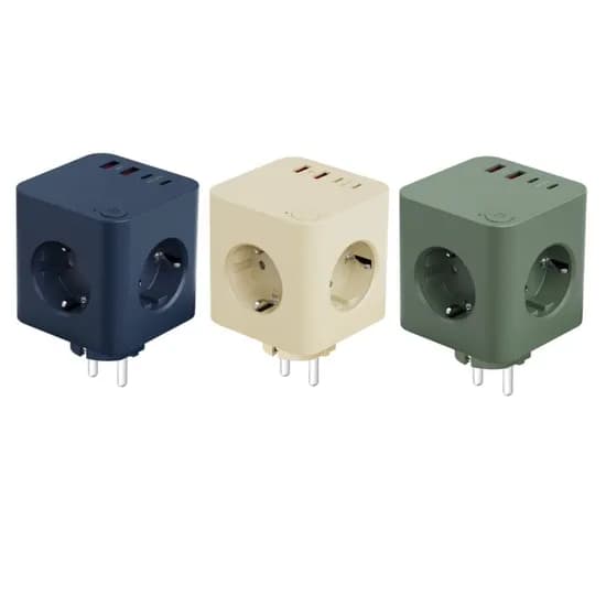 MT05 큐브 납작 고용량멀티탭 무선형 PD 25W USB C타입 고속충전 4000W콘센트