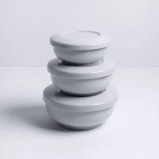 진 고백자 국산 도자기 뚜껑 찬기 3size 택1