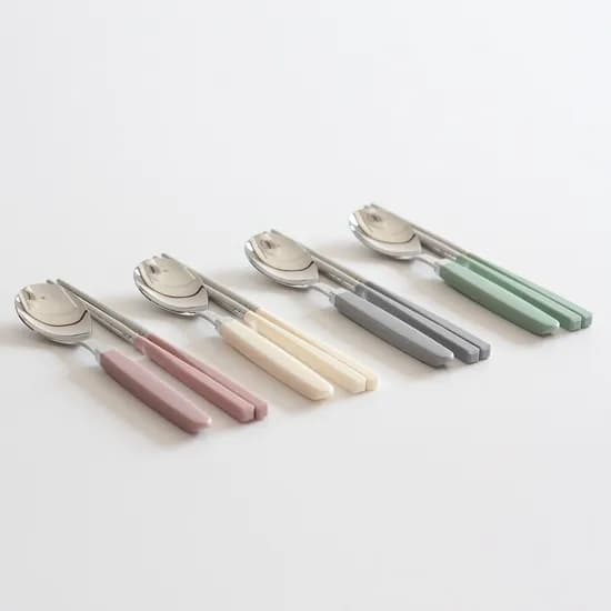 카모메 키즈 어린이 수저세트(숟가락+젓가락) 4colors + 케이스 추가선택