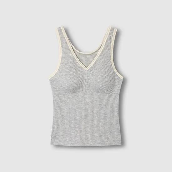 여 코튼 레이온 스트레치 탱크 브라캐미솔 (3 sizes)(2 colors)