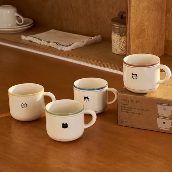 L 우리집뚱냥이 머그 300ml 4P SET