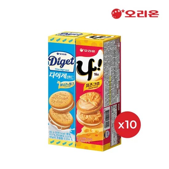 다이제샌드 바닐라밀크 93g 10개 외 나샌드 크림치즈 77g 10개