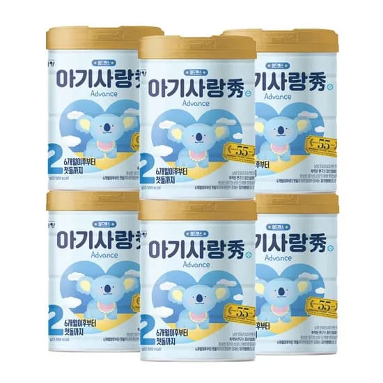 아기사랑 수 Advance-2단계 800g 6캔 / 캔분유