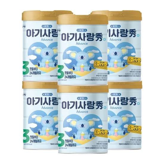 아기사랑 수 Advance-3단계 800g 6캔 / 캔분유