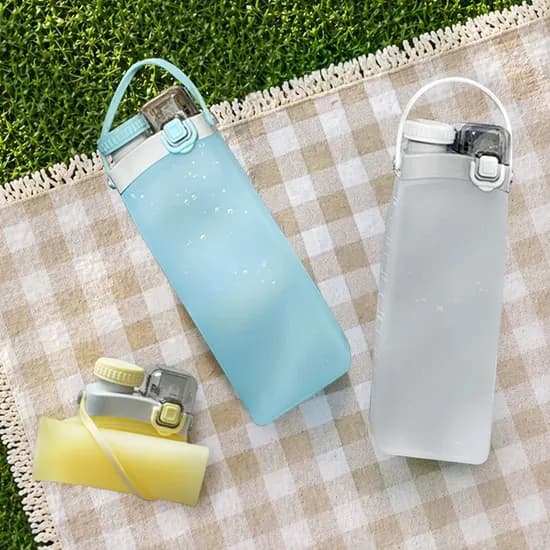 1+1 무디타 플래티넘 실리콘 물병 접이식 롤업 텀블러 물통 600ml / 빨대텀블러