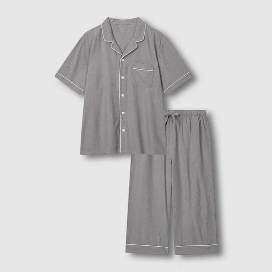 남 코튼 레이온 시어서커 7부 파자마 세트 (4 sizes)(5 colors)