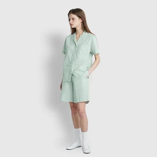 여 시어서커 패턴 5부 파자마 세트 (4 sizes)(4 colors)