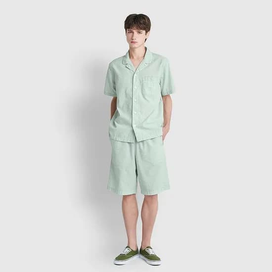남 시어서커 패턴 5부 파자마 세트 (4 sizes)(4 colors)