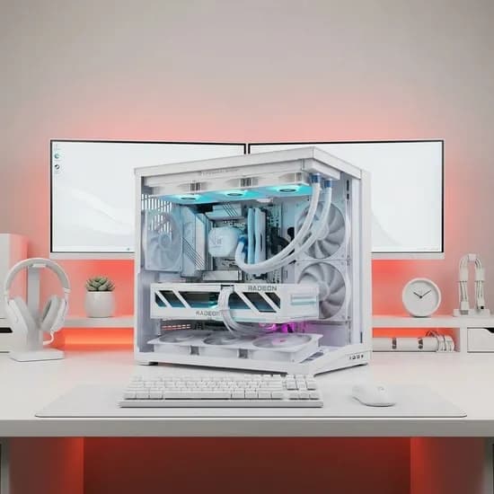 화이트 데스크테리어 감성 반본체PC(9800X3D/64G)