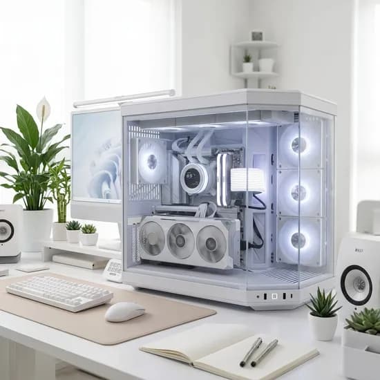 화이트 데스크테리어 하이엔드PC(9800X3D/9070XT/64G)