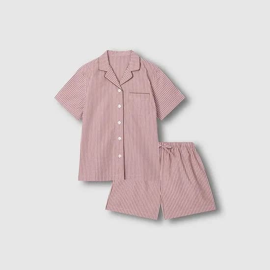 여 60수 코튼 라인 3부 파자마 세트 (4 sizes)(3 colors)