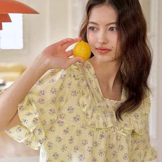 플리티 반팔 투피스 레몬 (40수)