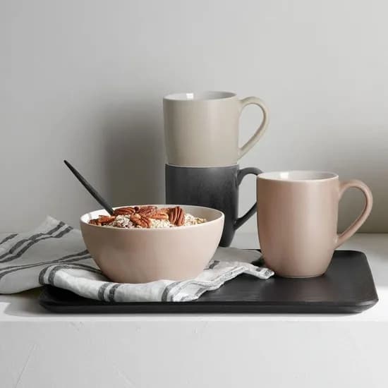 우드 버드나무 사각 쟁반 36x28cm 블랙