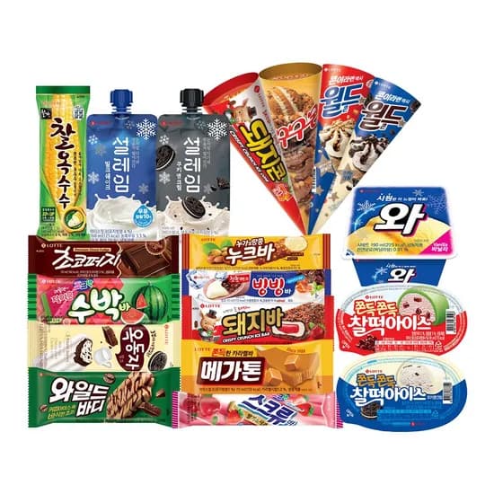 롯데 인기 콘+샌드+바 24~32개 세트 골라담기