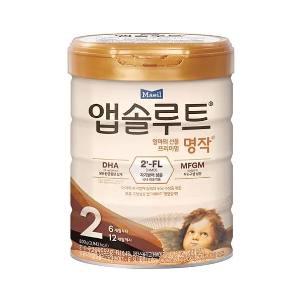 앱솔루트 명작 2FL(HMO) 분유 2단계(6~12개월) 800g 1캔