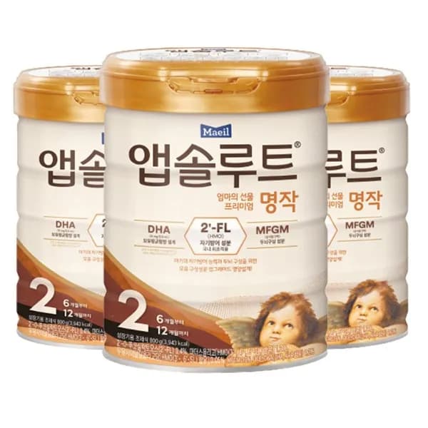 앱솔루트 명작 2FL(HMO) 분유 2단계(6~12개월) 800g 3캔