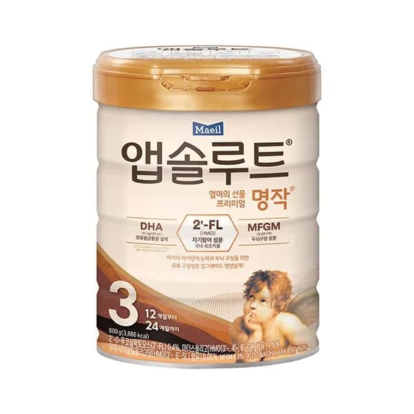 앱솔루트 명작 2FL(HMO) 분유 3단계(12~24개월) 800g 1캔