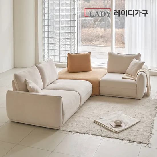 리베르 스윙 코너형 무빙 패브릭 소파 모듈형 (3인/4인/5인) 2colors
