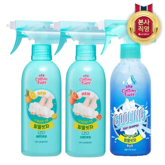 온더바디 발을씻자 풋샴푸 510ml x 3개 (레몬/자몽/쿨링) 3종 택1