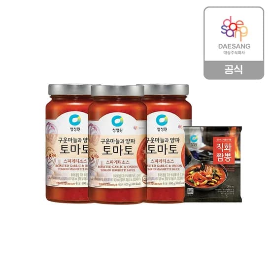 짬뽕파스타SET 토마토스파게티소스 600g*3개 + 직화짬뽕분말 96g*1개