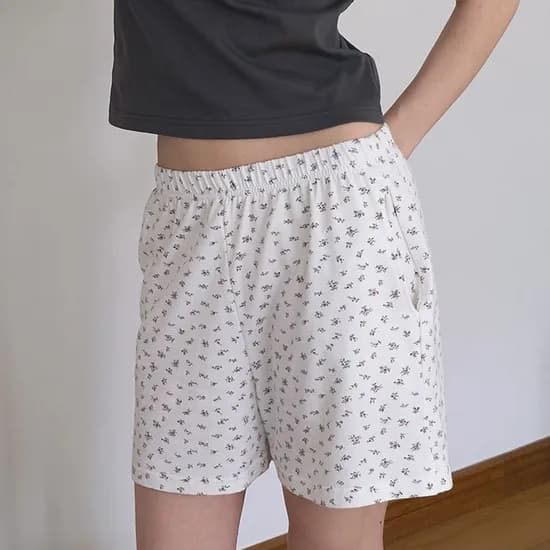 라이트인파리 플라워 반바지 아이보리