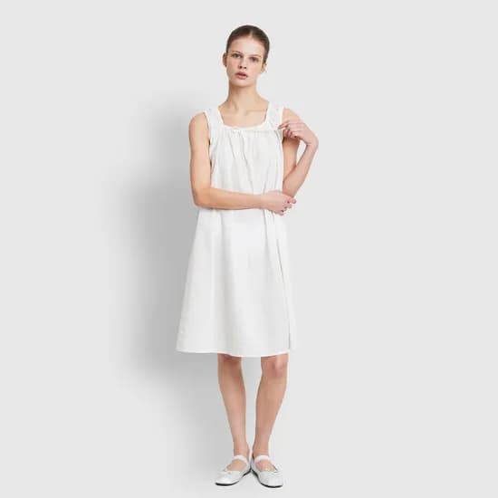 여 소프트 시어서커 민소매 파자마 원피스 (3 sizes)(4 colors)