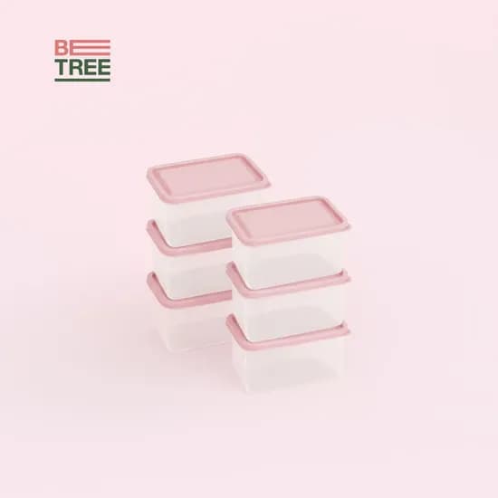 부드럽게 휘어지는 냉동 소분 정리 밀폐용기 480ml 6개