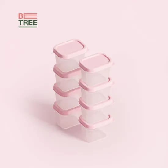 부드럽게 휘어지는 냉동 소분 정리 밀폐용기 이유식 소스통 큐브용기 100ml 8개
