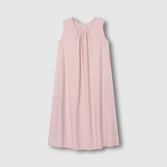 여 레이온 도트 민소매 파자마 원피스 (3 sizes)(4 colors)